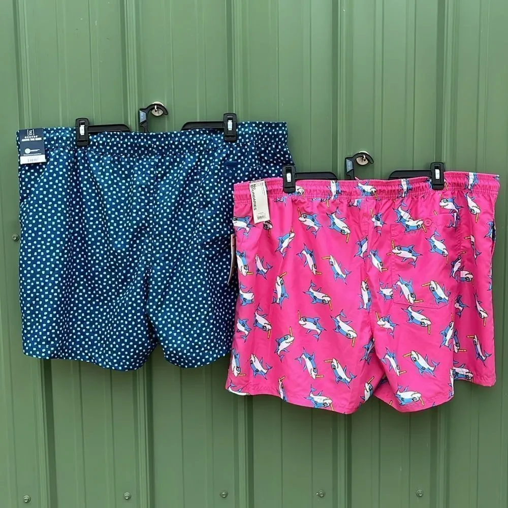 Men's Elastic Waist Swim Trunks Shorts 6